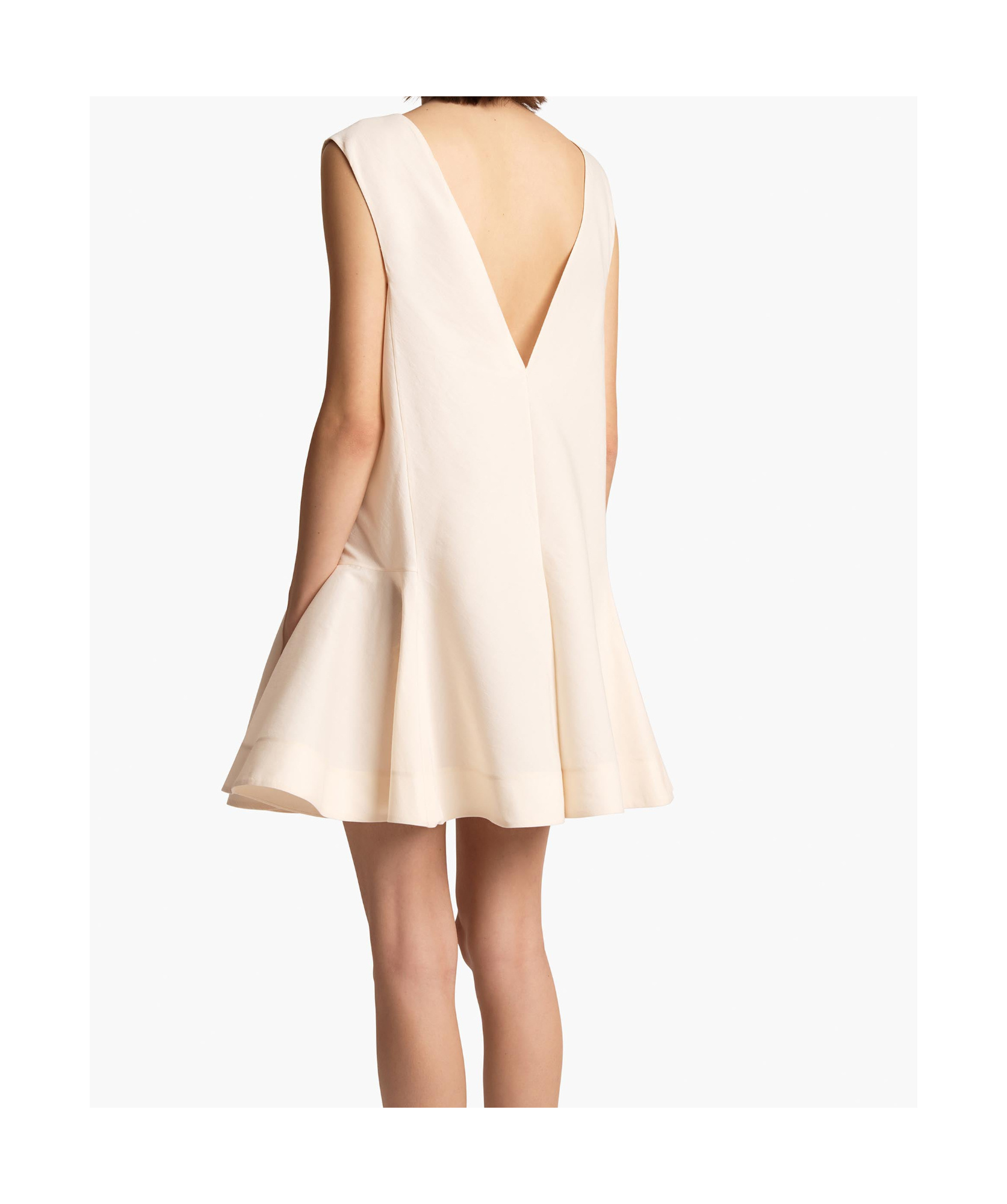 Khaite Womens Natural Mel Skater-hem Crepe Mini Dress In Nude