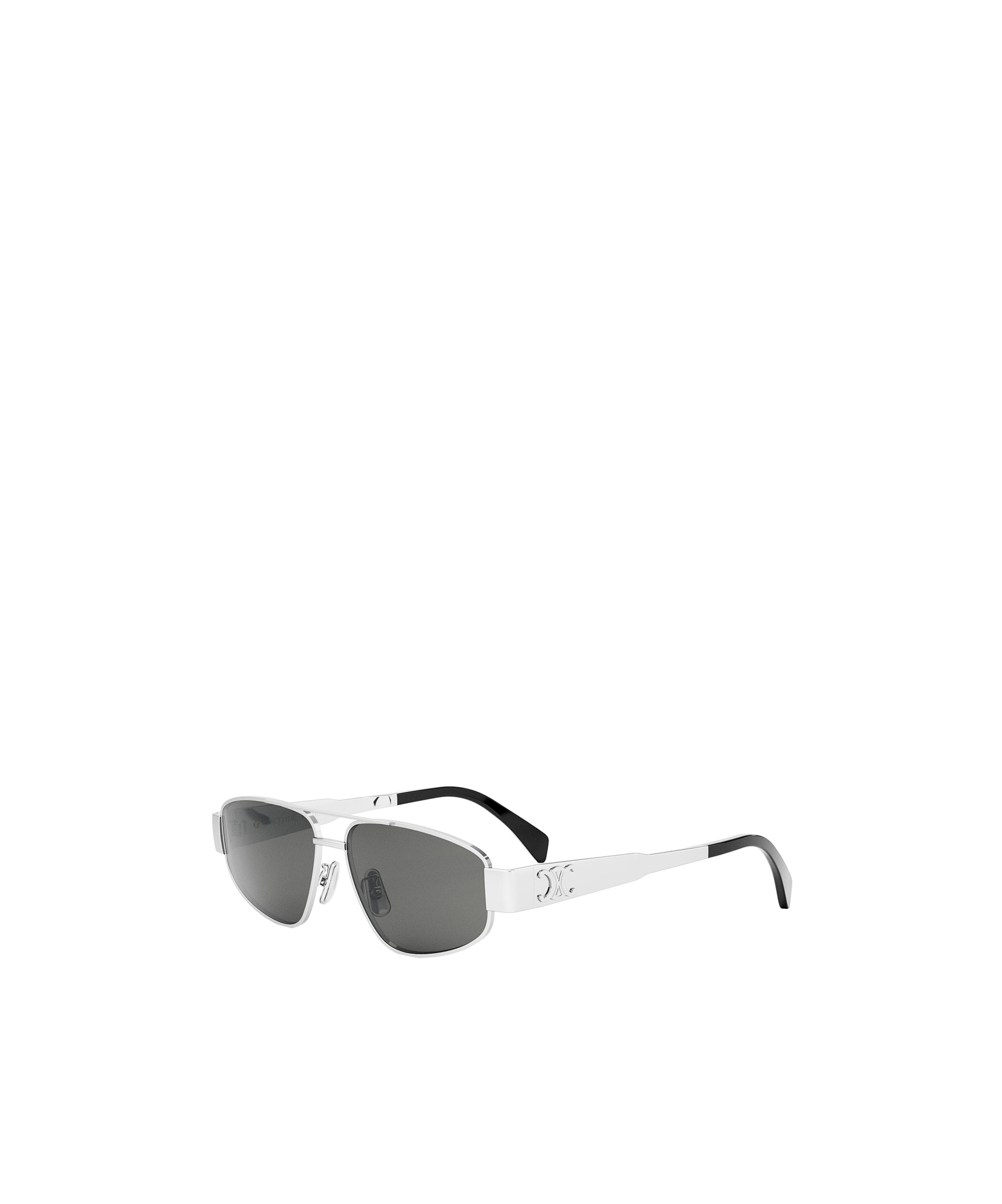 Celine Cl40281u Metal Triomphe 16a Argento Sunglasses In Gray