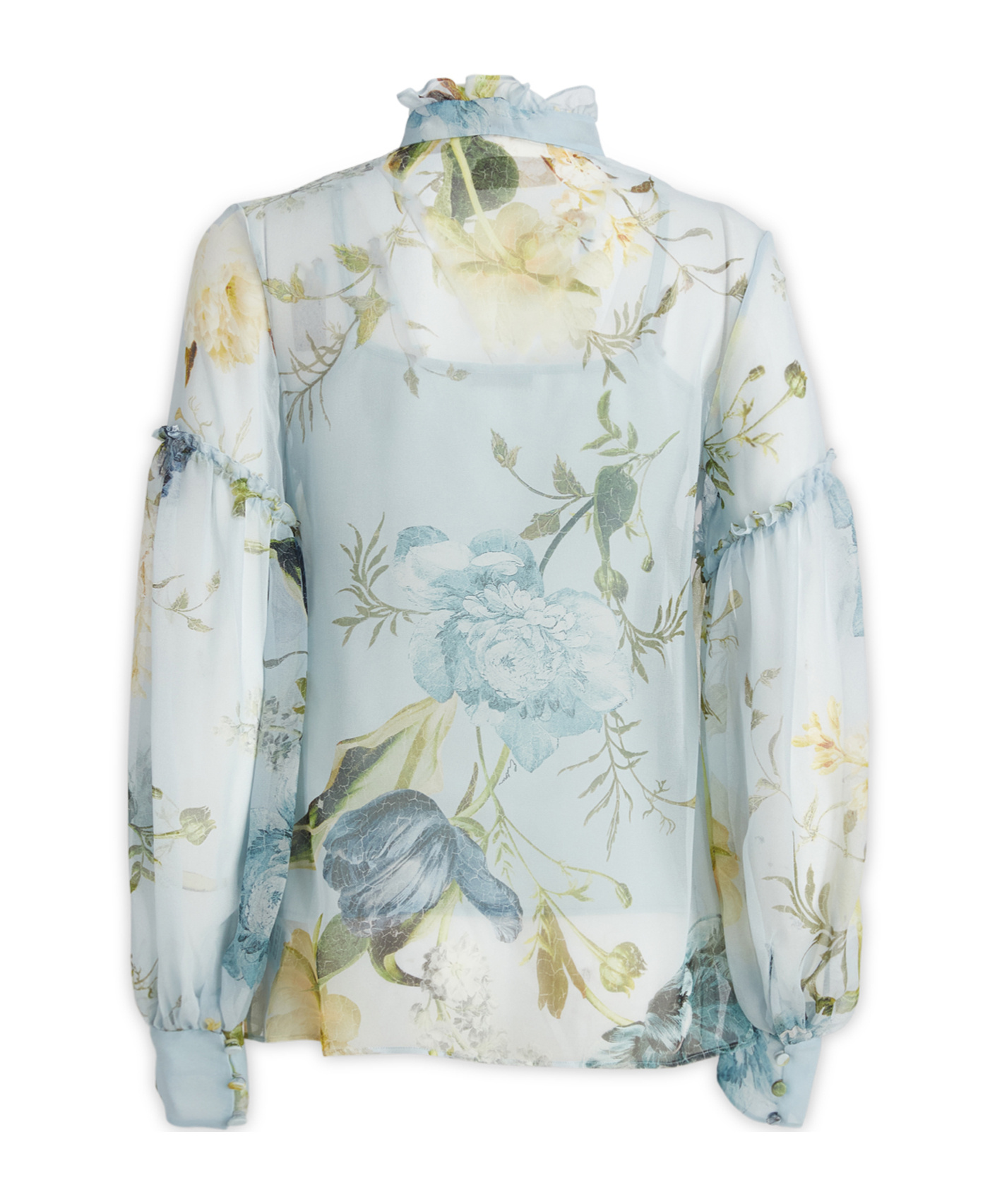 Shop Erdem Botanical-print Silk Blouse In Green