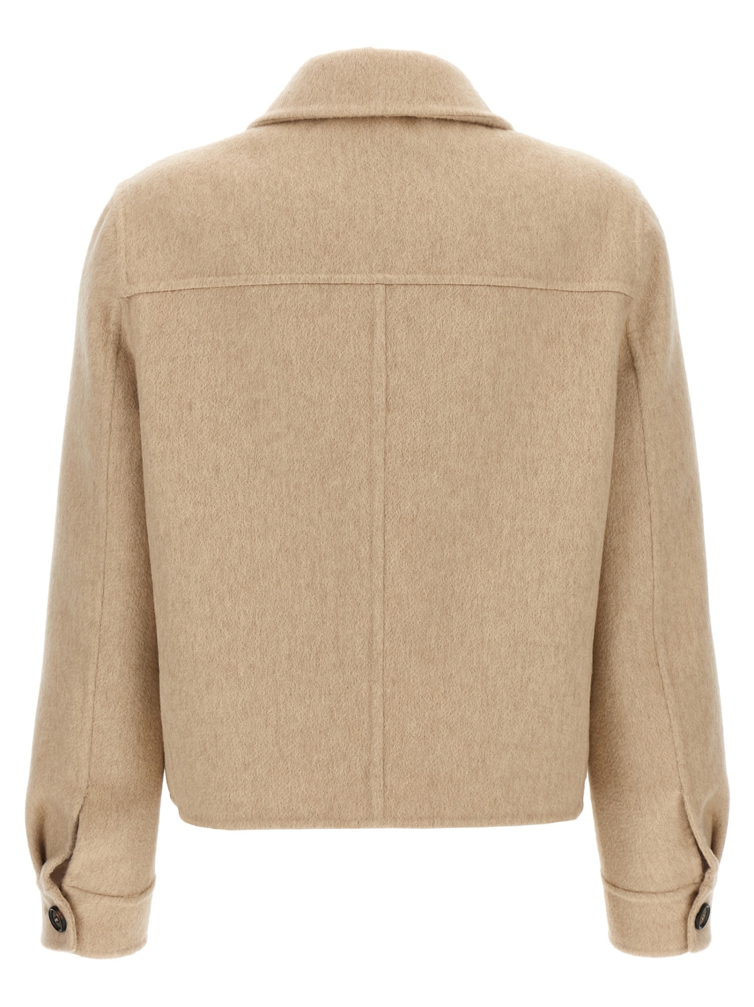 Brunello Cucinelli Cashmere Coat With Notched Collar And Double-breasted Design In Neutral