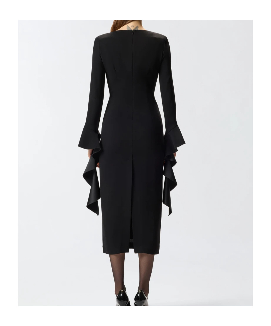 Pinko Formina Square-neck Midi Dress In Black