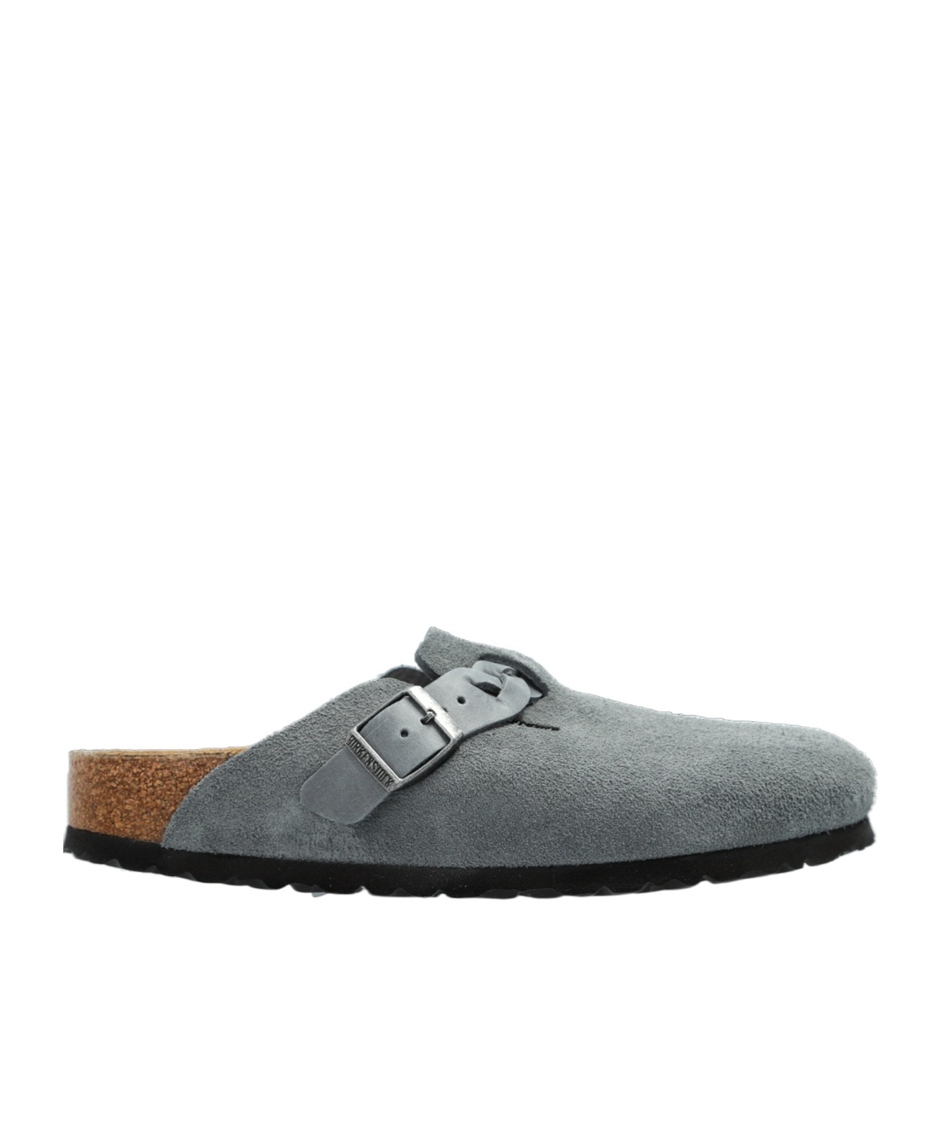 Birkenstock Round Toe Flat Slippers In Gray