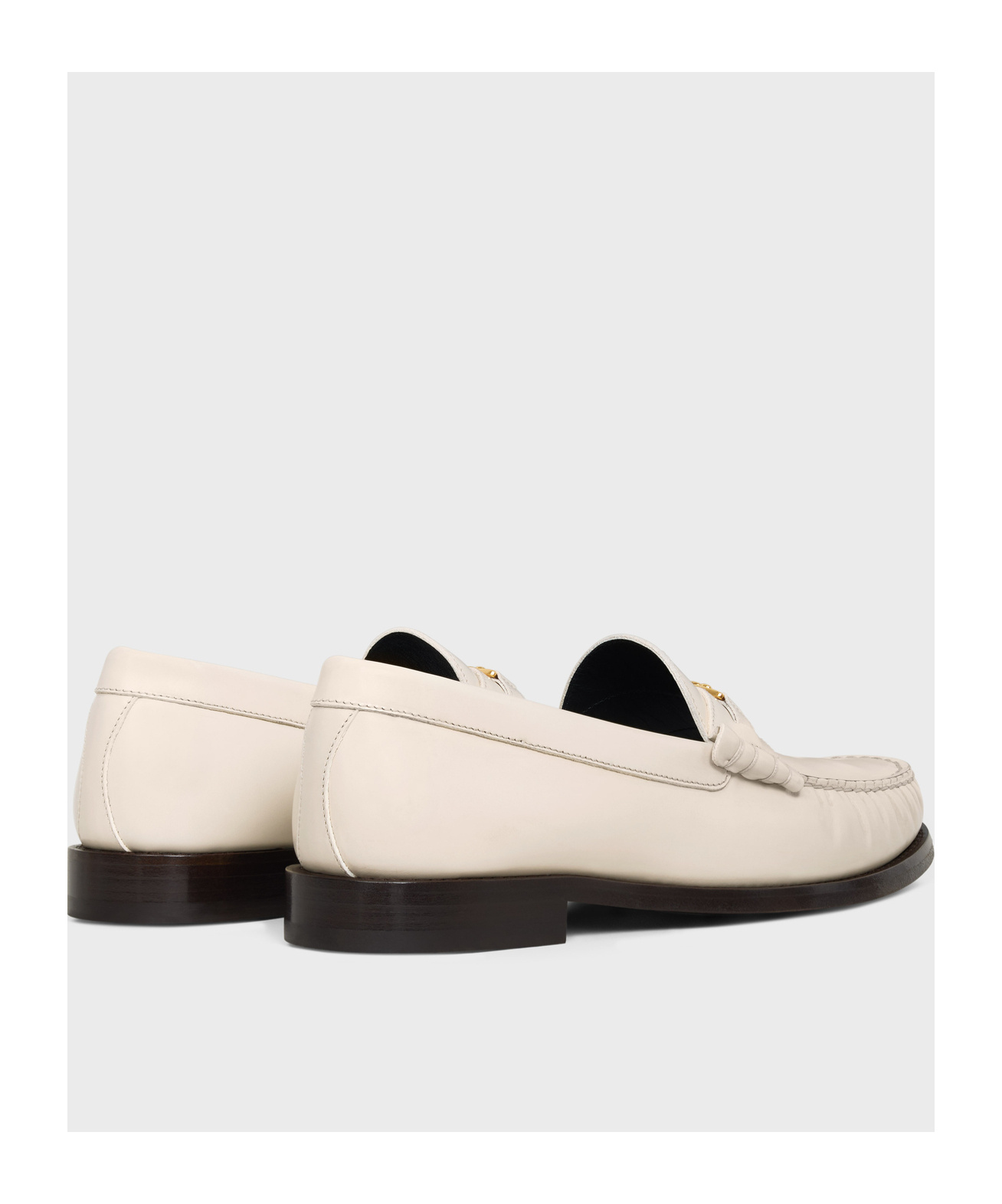 Celine Logo Loafers In Nude