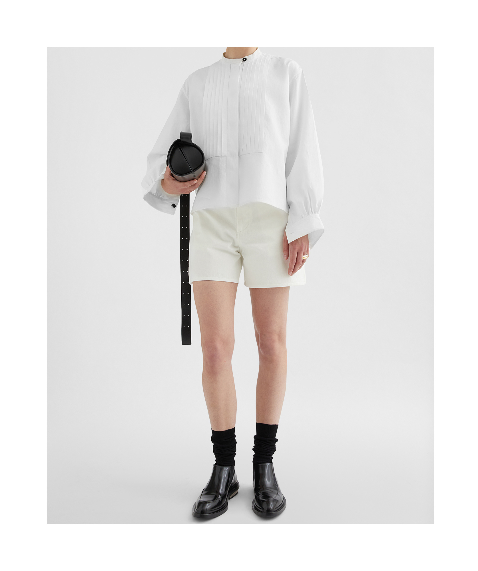 JIL SANDER LINEN PLEATED SHIRT