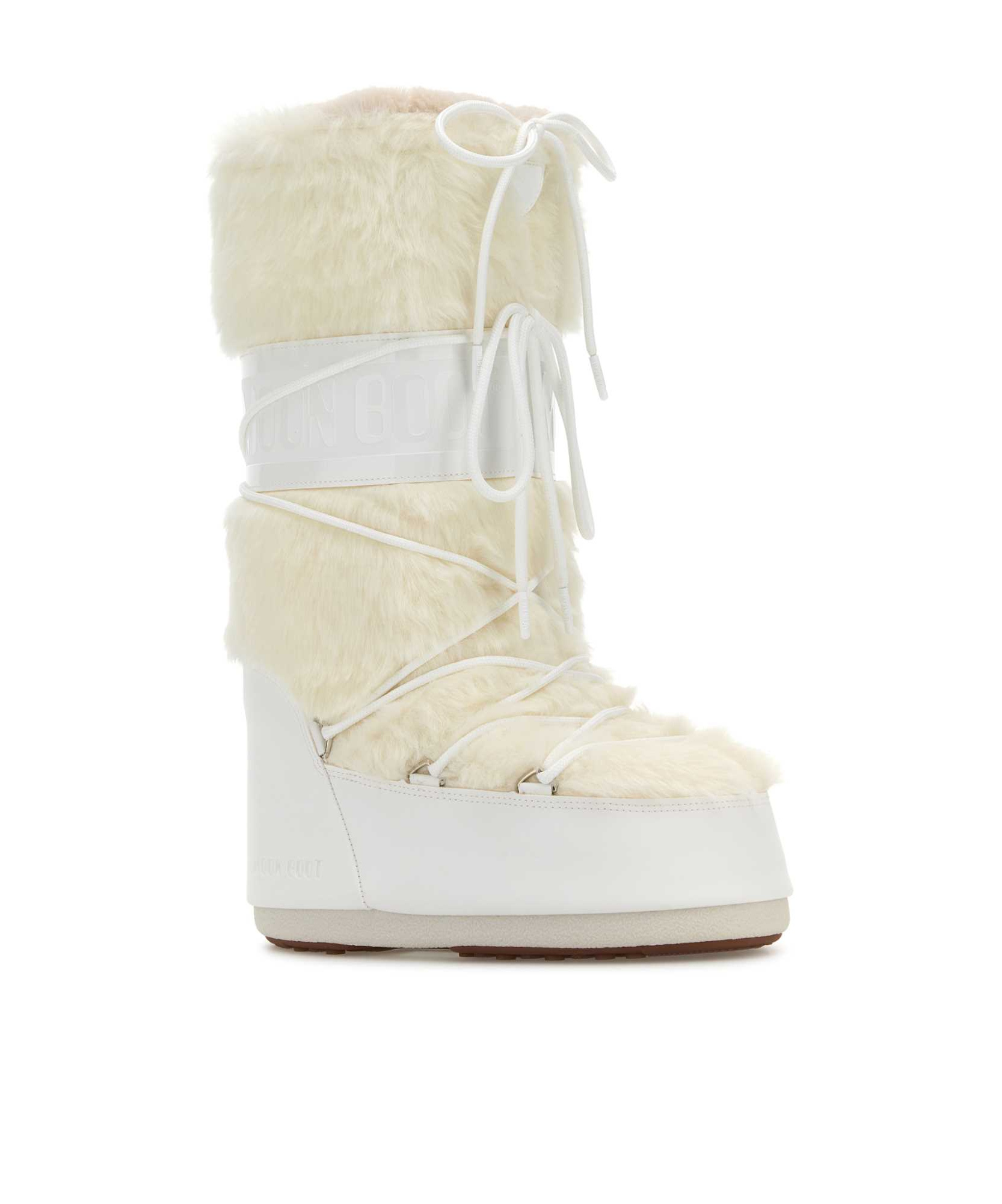 Moon Boot Icon Faux-fur Lace-up Snow Boots In White