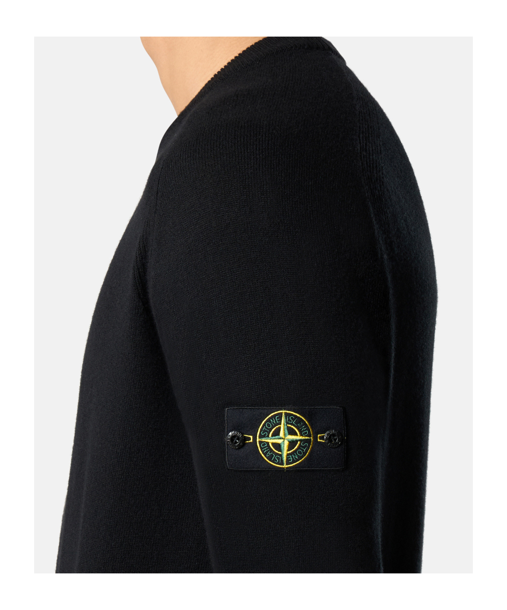Shop Stone Island Compass Badge Crewneck Jumper In Black
