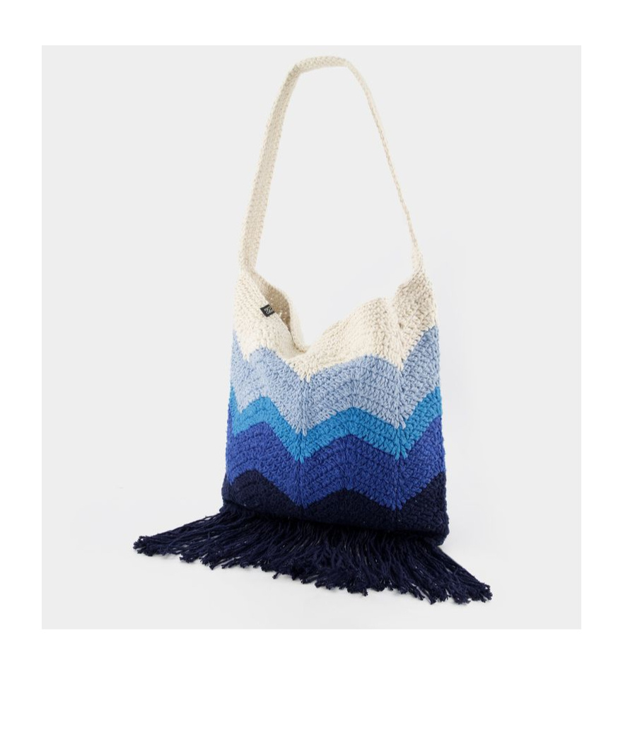 Nannacay Priya Crochet Gradient Bag In Blue