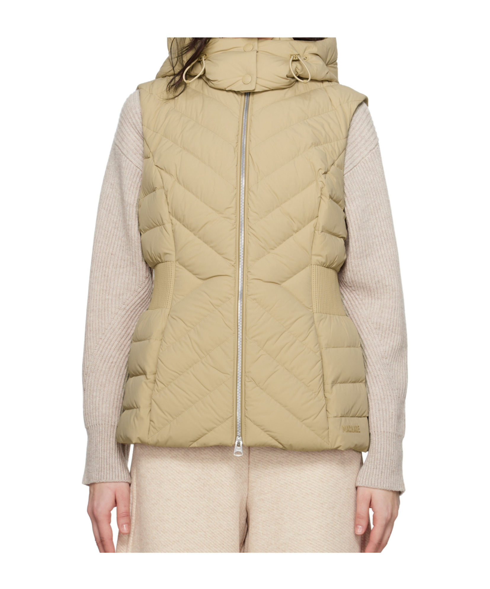 Mackage Beige Hoshi Hooded Light Down Vest In Neutral