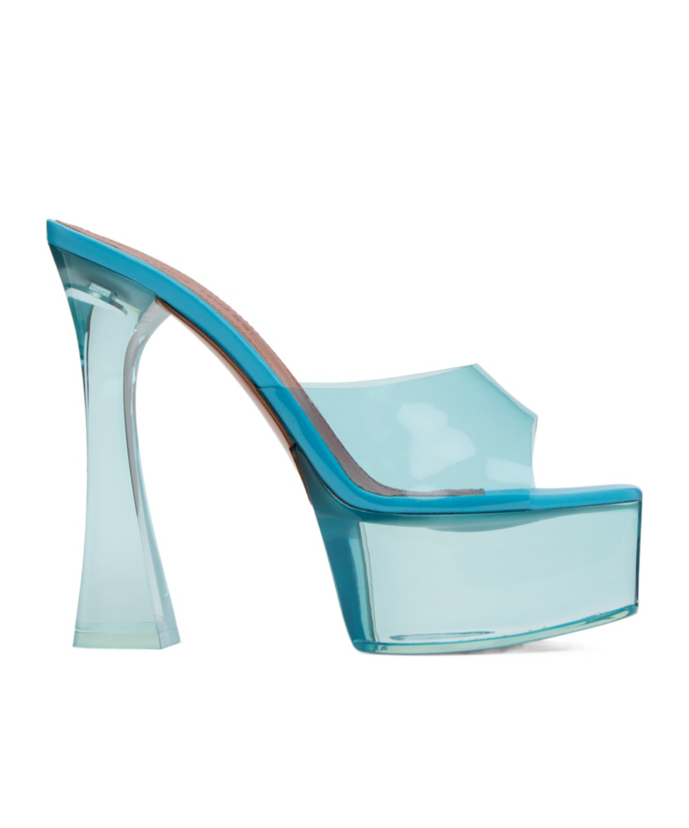 AMINA MUADDI DALIDA GLASS LOGO HIGH-HEELED SANDALS 