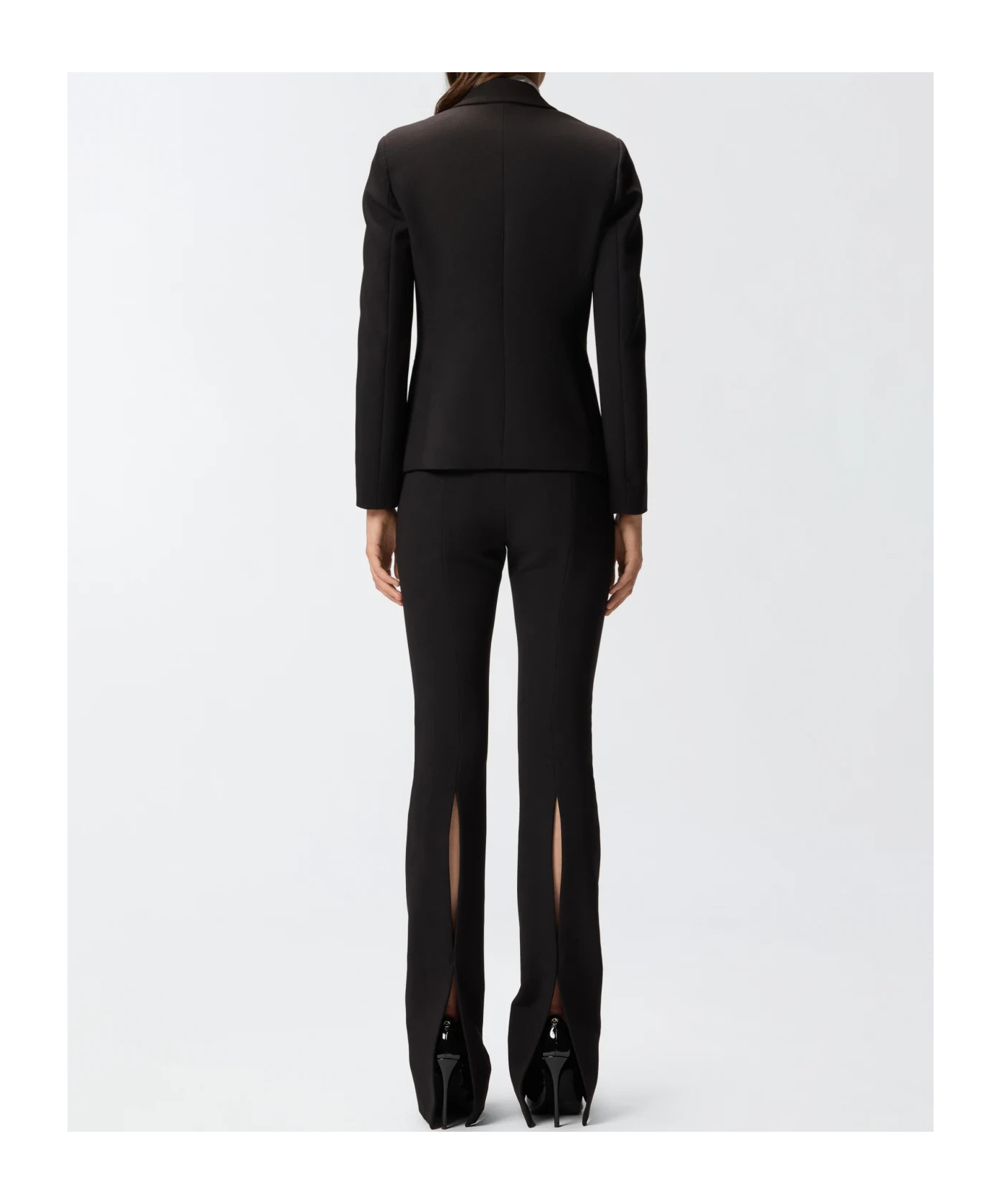 Pinko Single-breasted Blazer With Buttoned Sleeves In Black