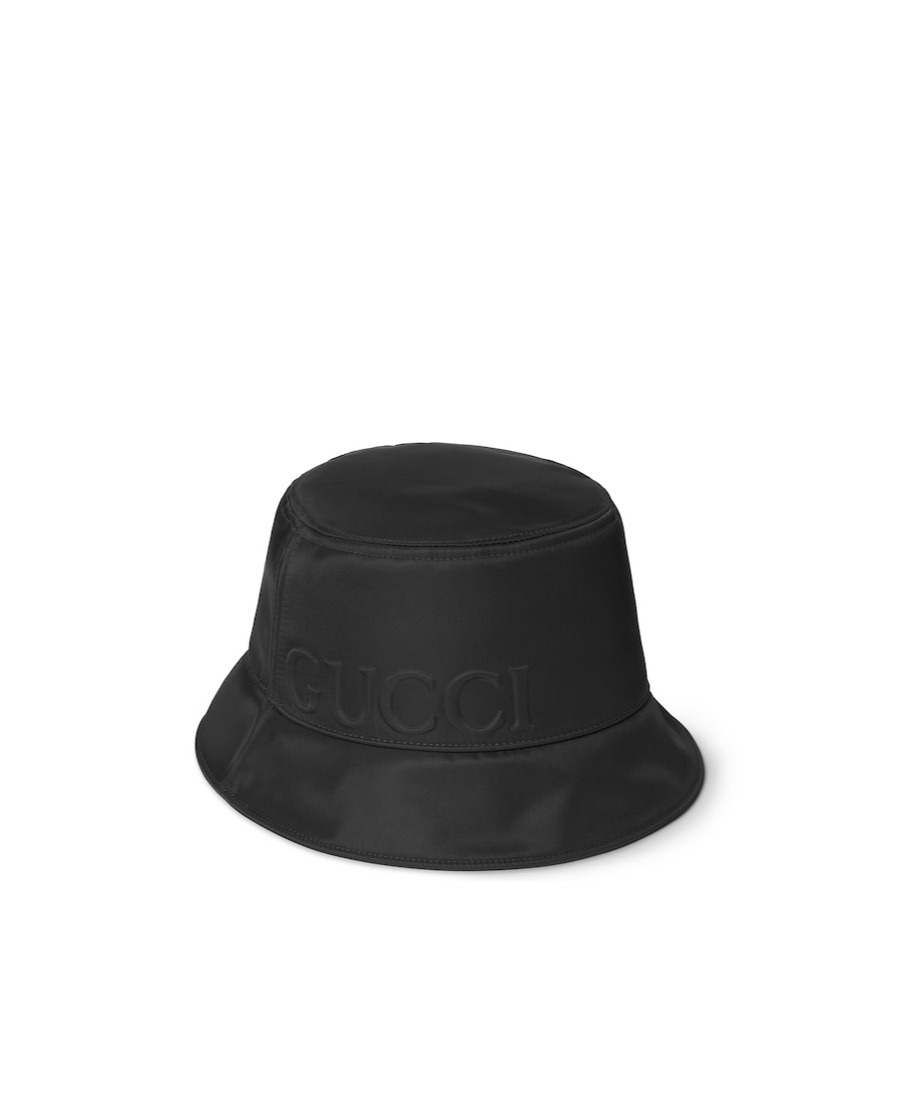 Gucci Nylon Fisherman Hat Decorated With Logo In Black