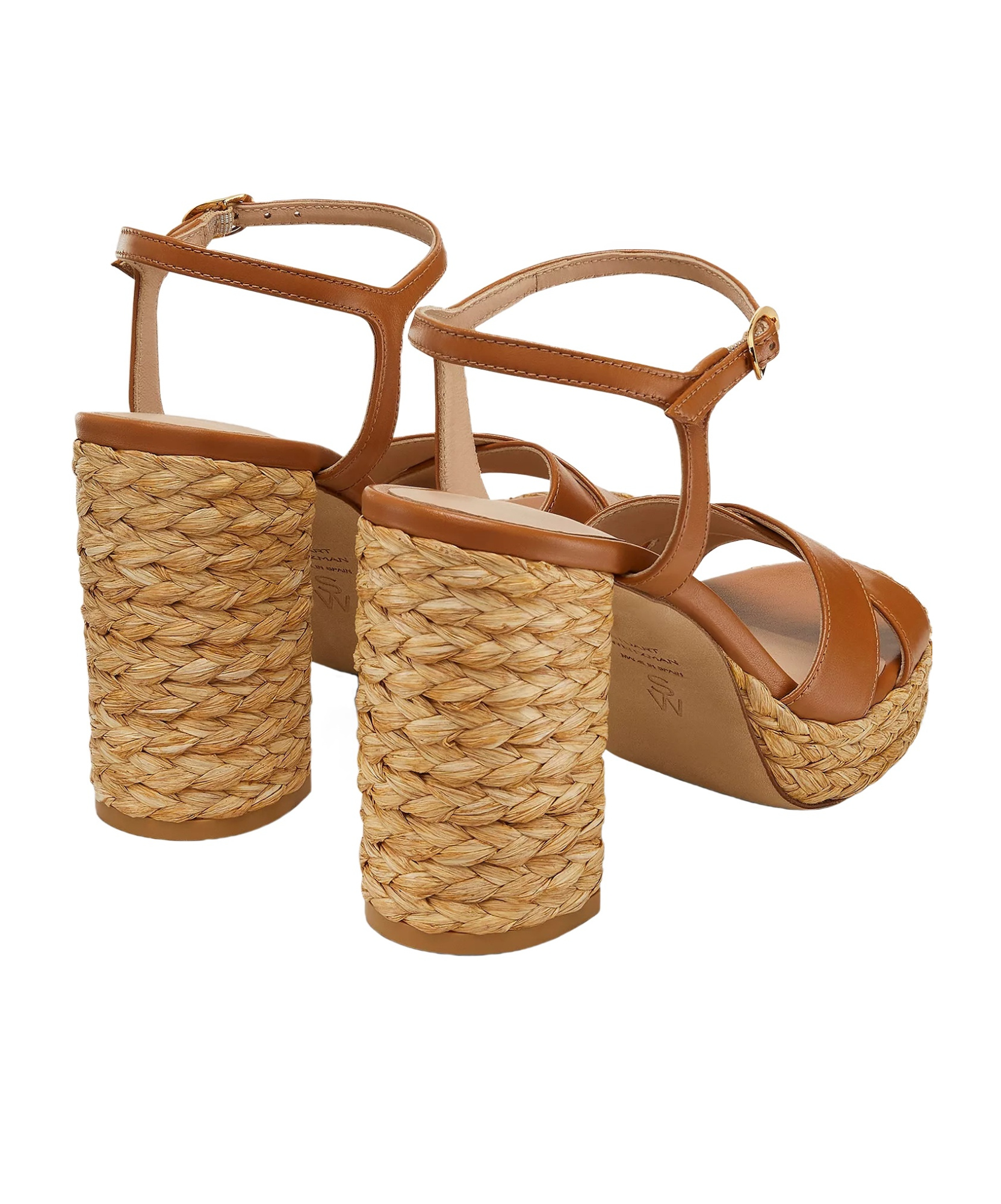 Stuart Weitzman Heel Strap Sandals With Braided Cross Design In Brown
