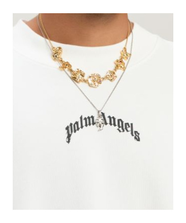 Palm Angels Relaxed Fit Knit Sweater With Bold Lettering In White