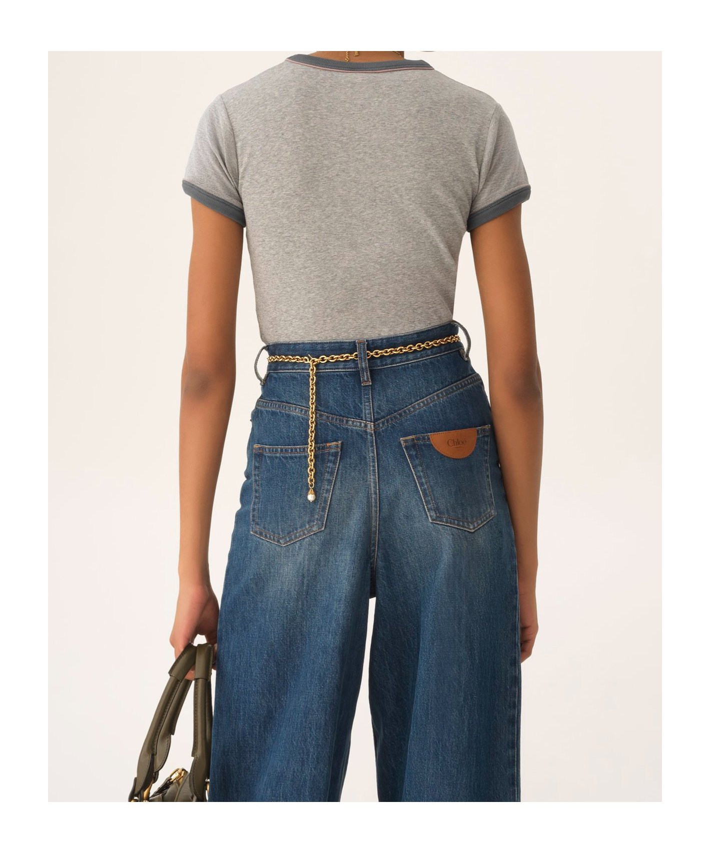 Chloé Baby Fit Logo T-shirt In Cotton Jersey In Gray