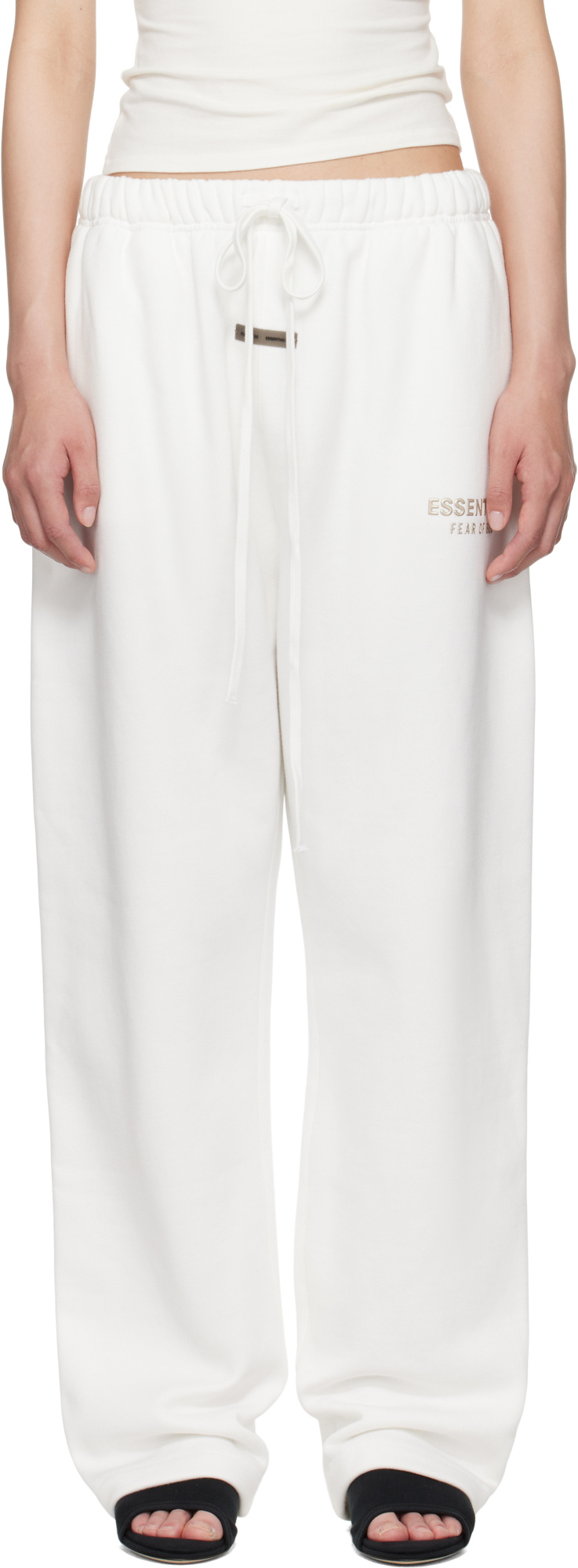 Essentials Drawstring Waist Sweatpants In White