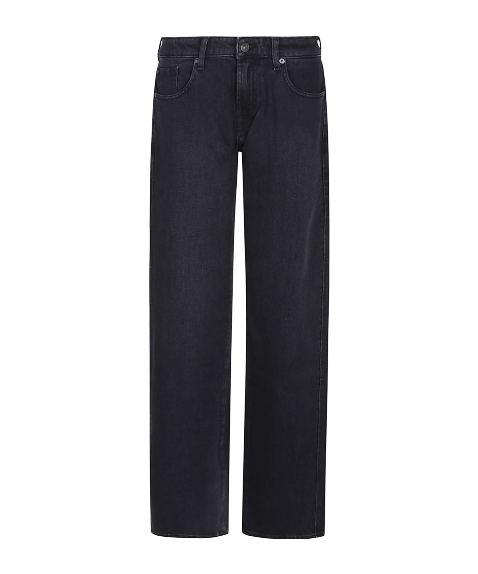 7 For All Mankind Straight-leg Jeans In Black
