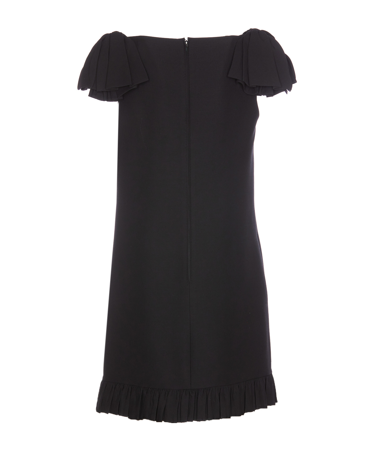 Valentino Crepe Couture Mini Dress In Black