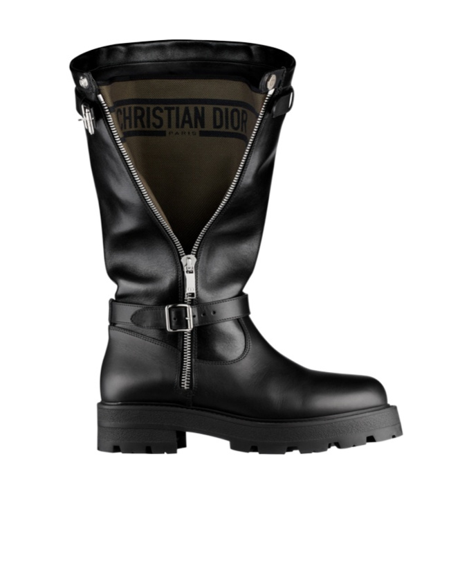 Dior Zippered Short Boots In Black