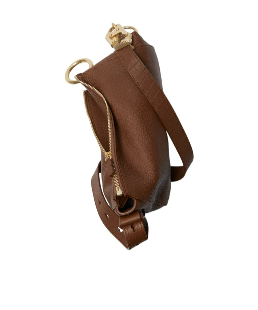 Burberry Small Knight Leather Shoulder Bag In Brown