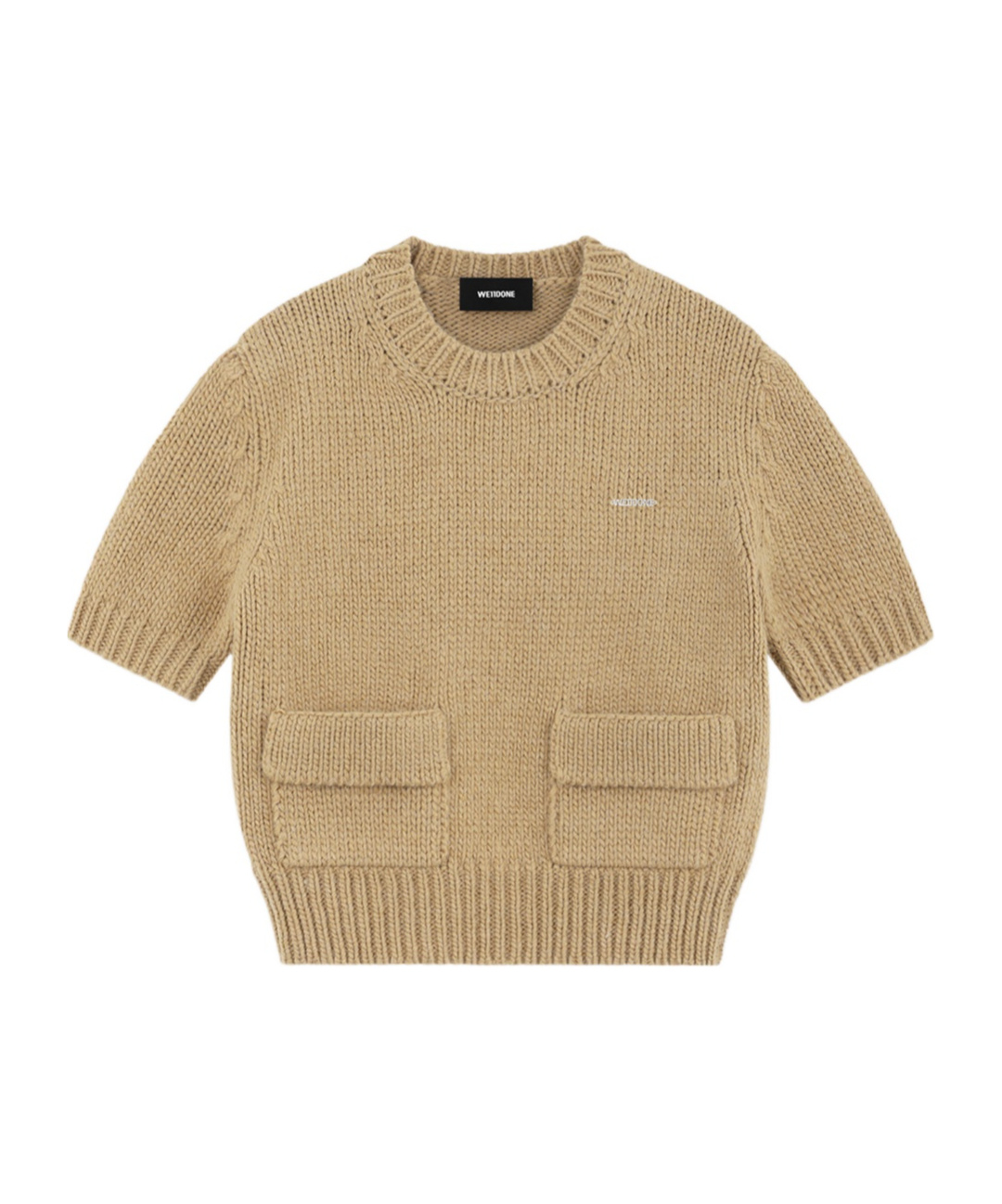 We11 Done Round-collar Short-sleeve Sweater In Nude