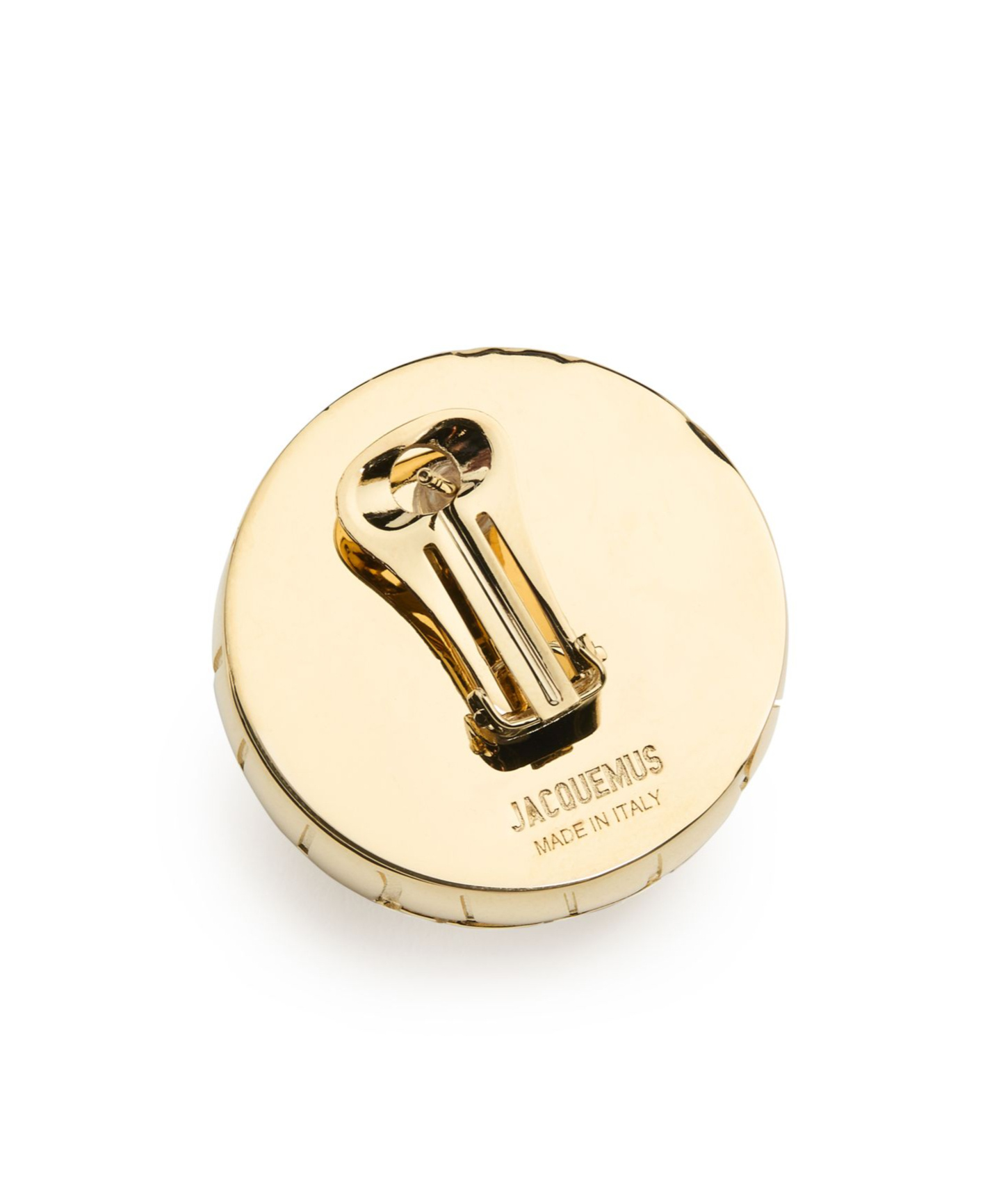 Shop Jacquemus Round Earrings In Golden