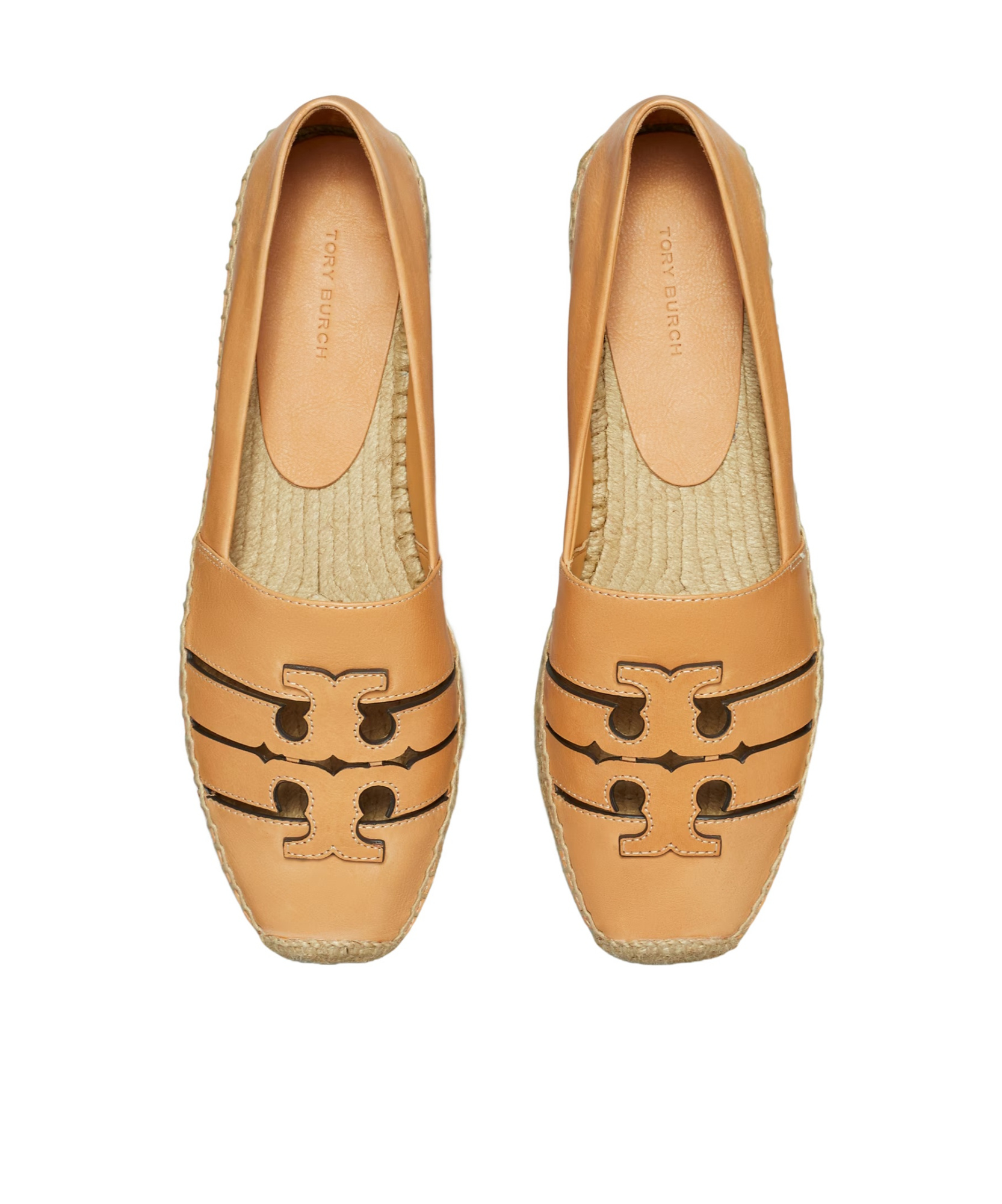 Tory Burch Ines Leather Platform Espadrilles In Nude