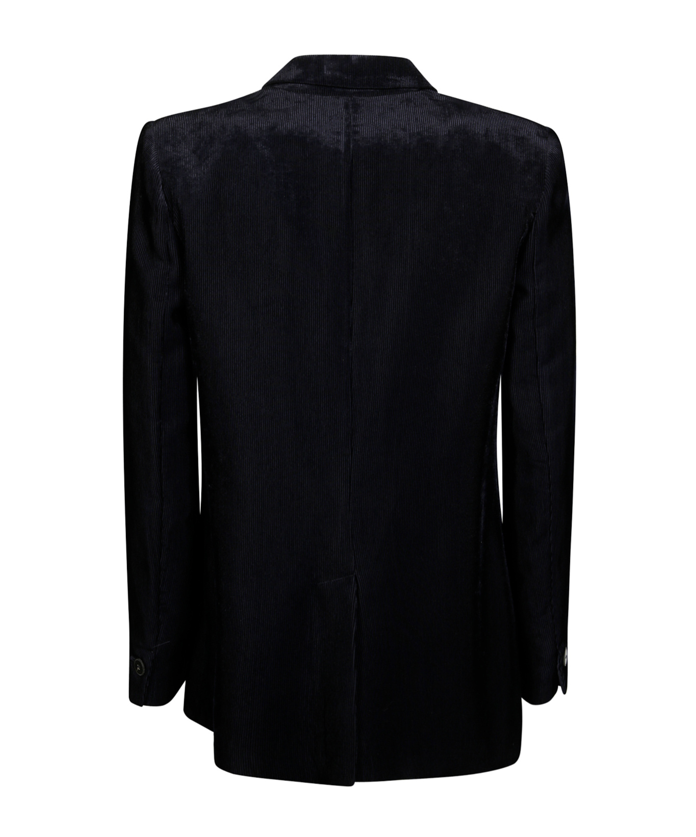 Forte Forte Velvet Blazer With Notched Lapel And Front Pockets In Black