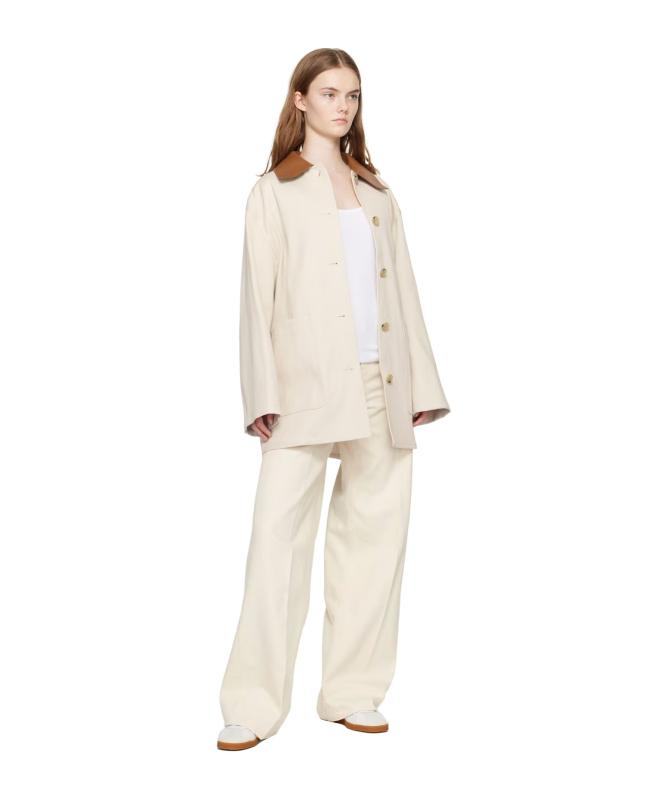 Totême Off-white Wide-leg Jeans In White