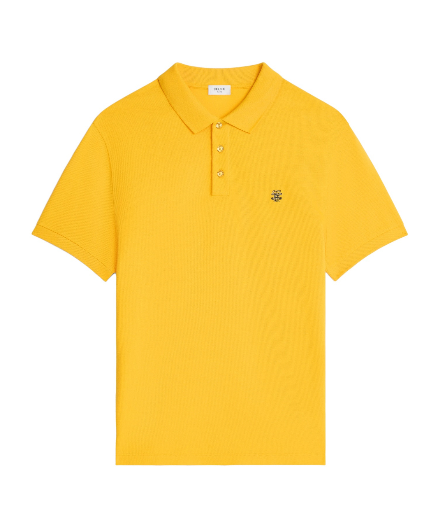 Celine Polo Shirt In Pique Cotton Jersey In Yellow