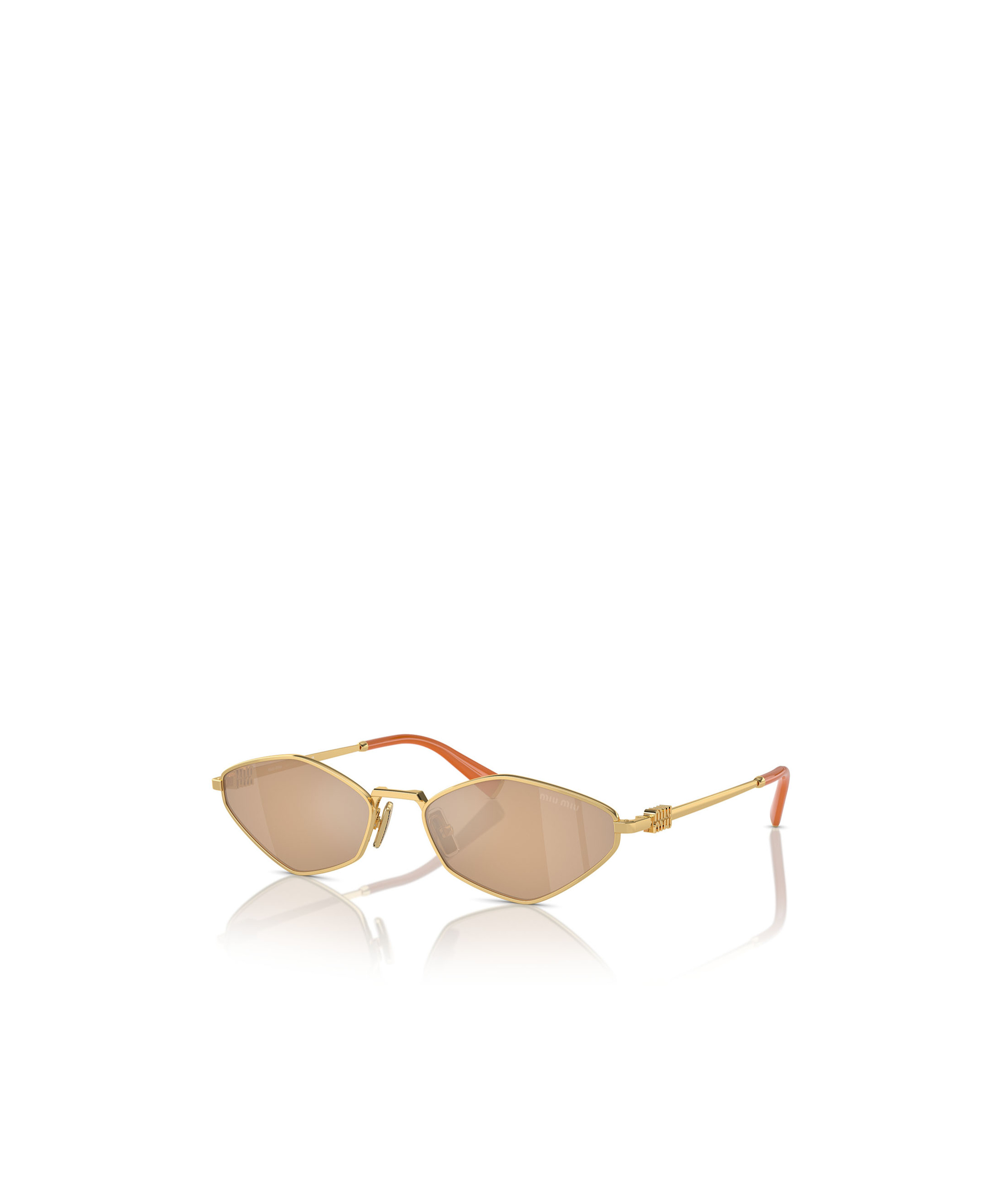 Miu Miu Womens Gold Mu 56zs Irregular-shape Metal Sunglasses In Nude
