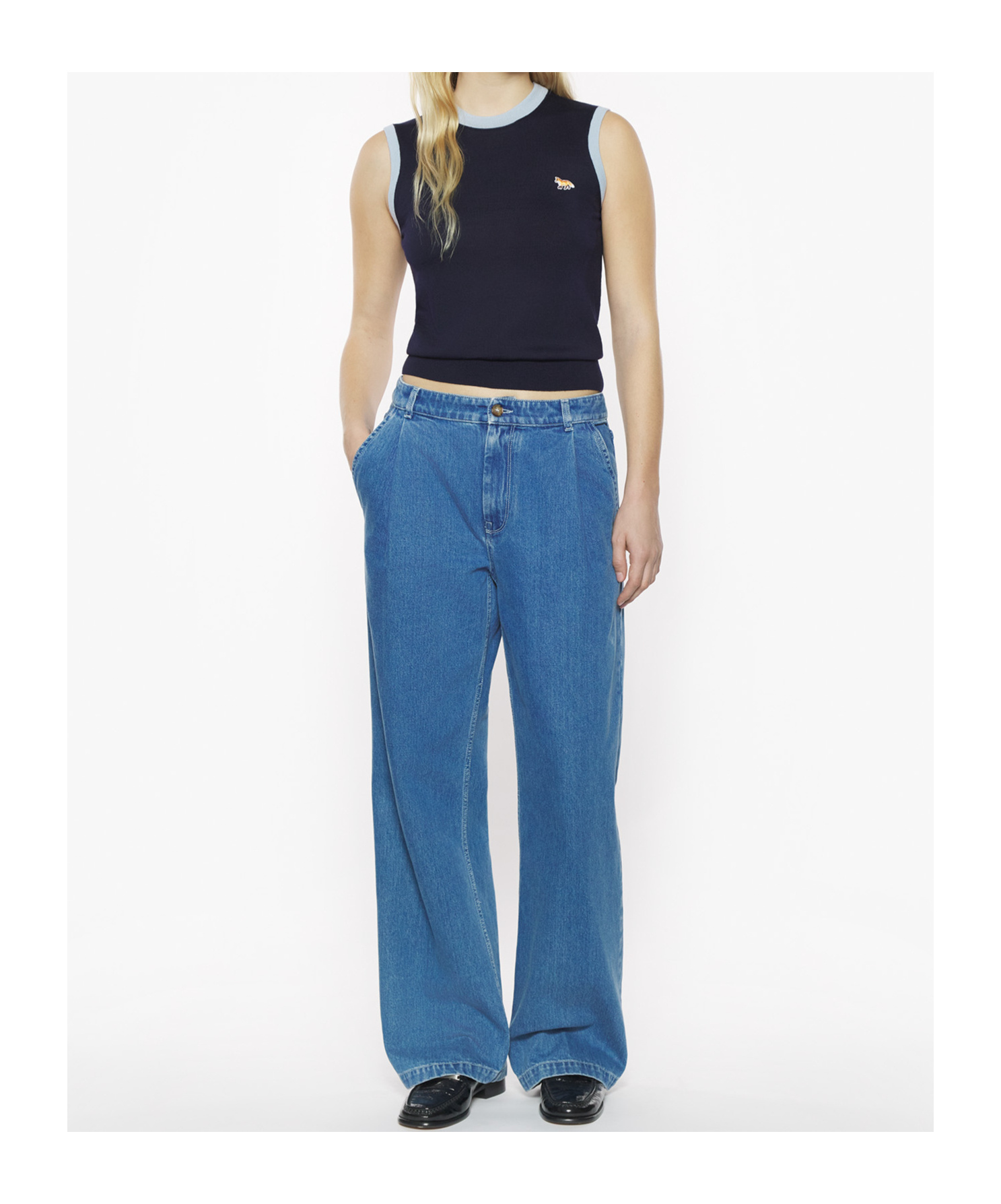 MAISON KITSUNÉ BABY FOX PATCH KNITTED TOP