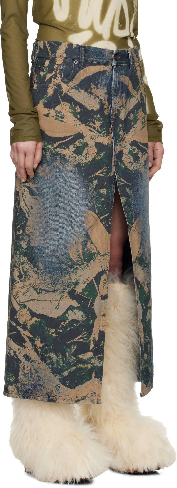 Acne Studios Belt-loop Skirt In Multicolor