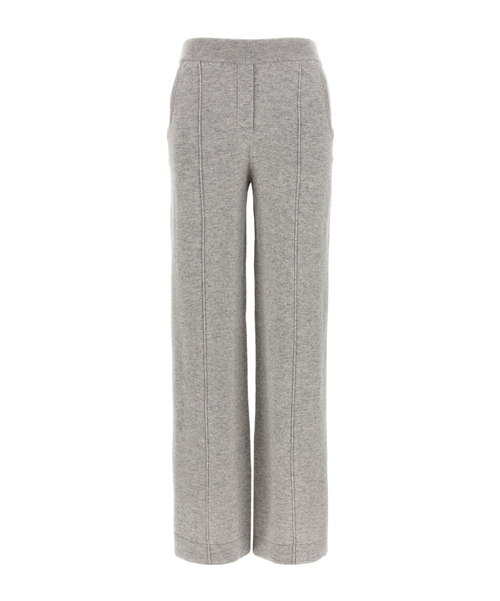 Peserico Trousers Wool Silk Elastic Waistband In Gray
