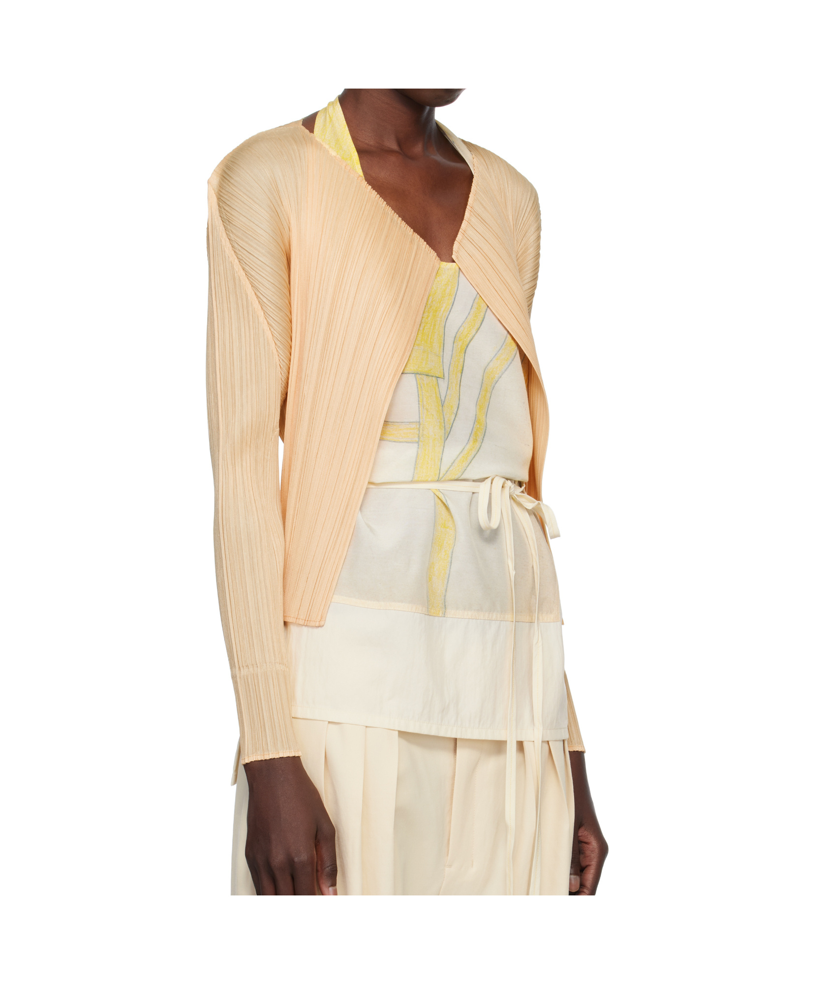 Issey Miyake Yellow Monthly Colors March Cardigan In Nude
