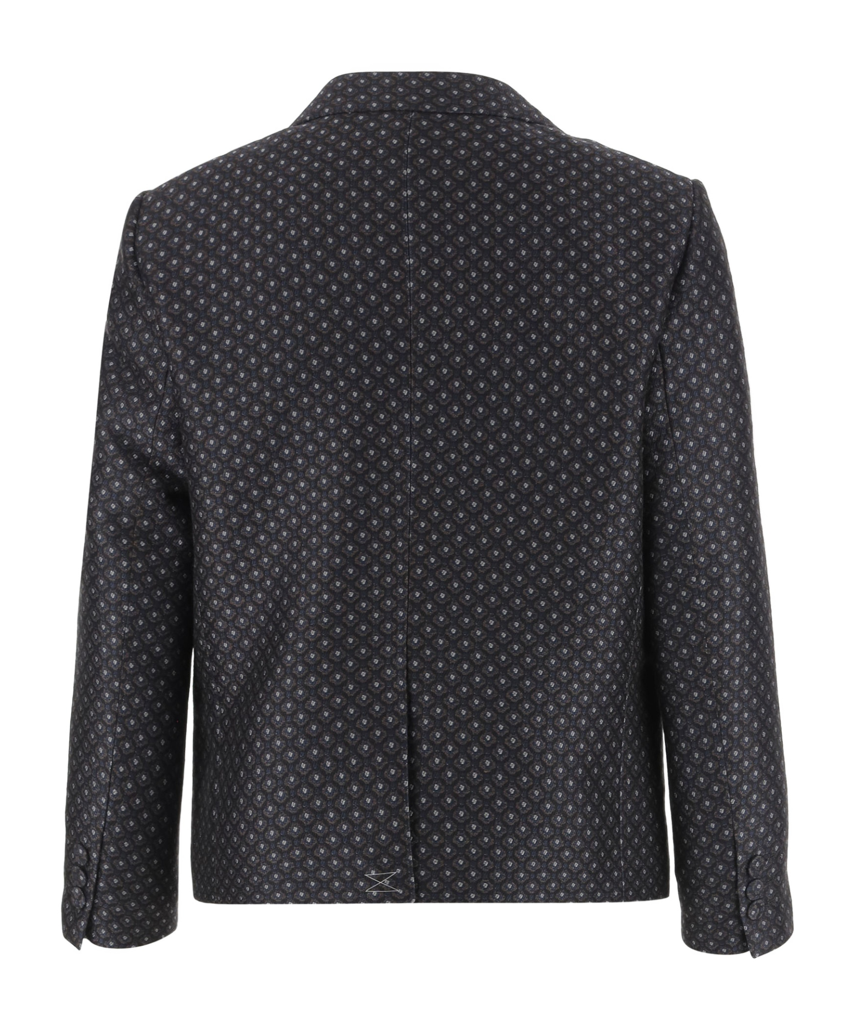 Dries Van Noten Bamie Cropped Jacquard-knit Blazer In Blue