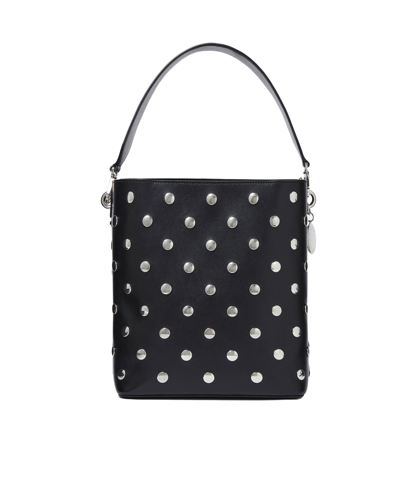 Stella Mccartney Frayme Studded Shoulder Bag In Black