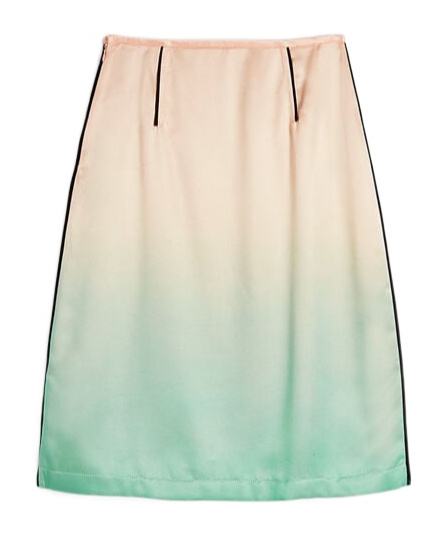 Jil Sander Fluid Satin Printed Skirt In Nude