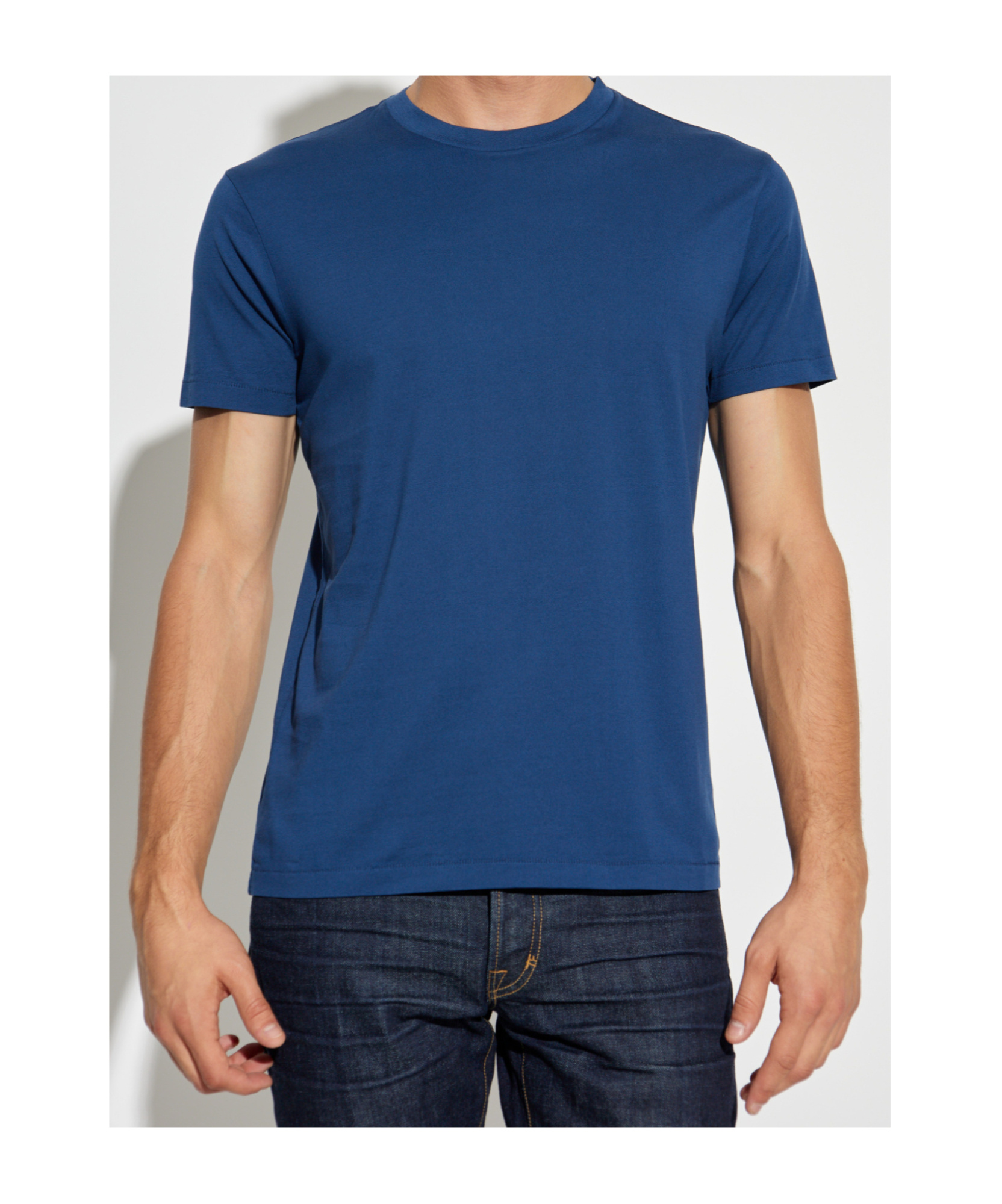 Tom Ford Crew-neck Short-sleeve T-shirt In Blue