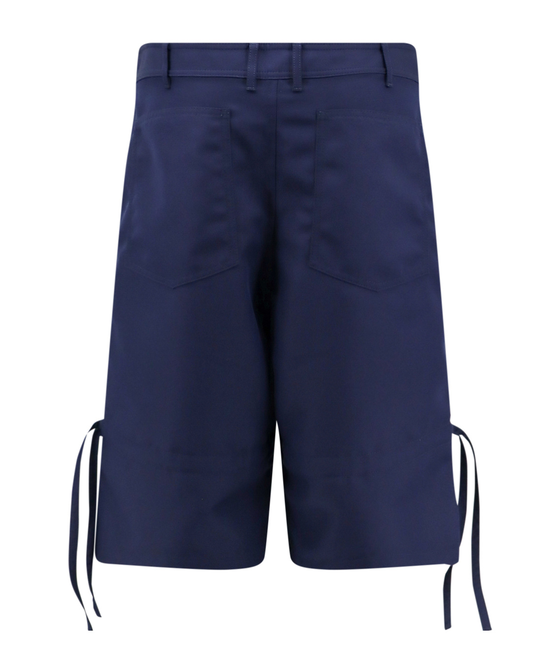 Comme Des Garçons Navy Blue Polyester Bermuda Shorts In Blue
