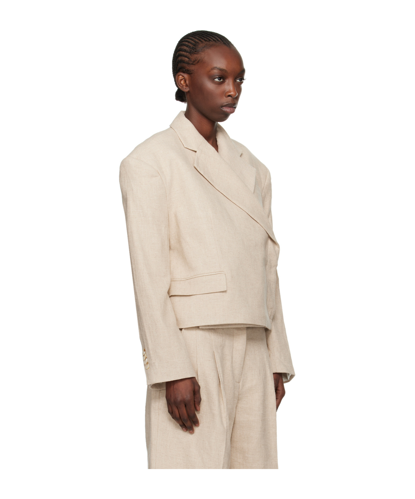 Remain Birger Christensen A Blazer With A Missing Corner Lapel In White