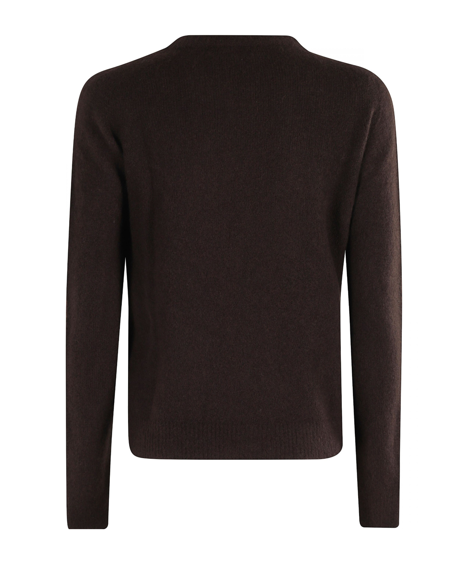 Roberto Collina Wool And Cashmere Crewneck Sweater Clothing In Brown