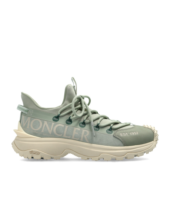 Shop Moncler Trailgrip Lite 2 Leather Suede Trainers In Green