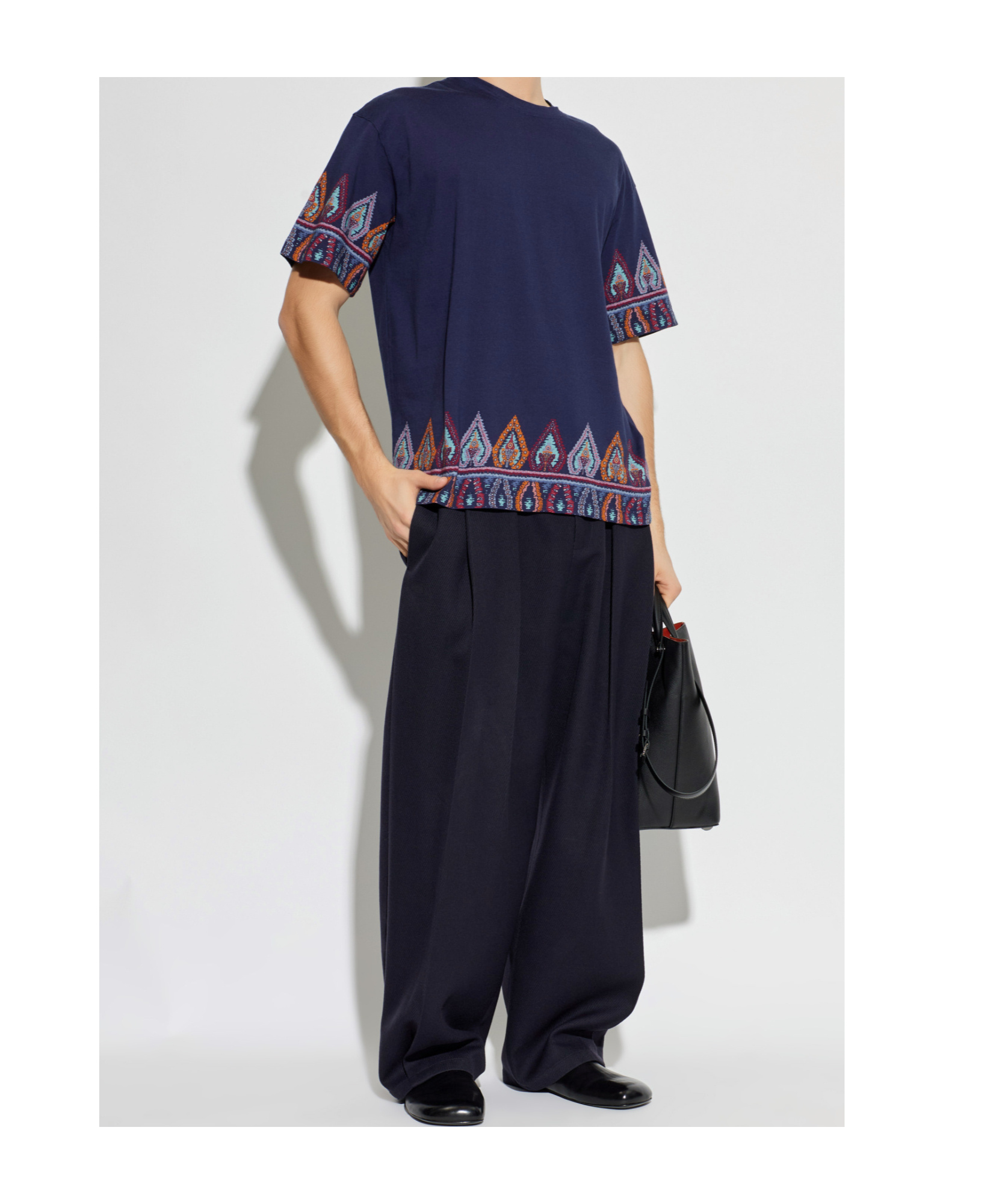 Etro Patterned Crewneck T-shirt In Blue