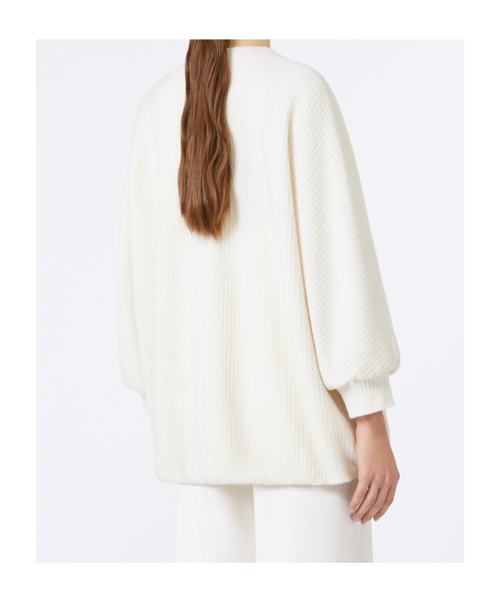 Max Mara Cirino Jacket In Wool And Cashmere Knit In White