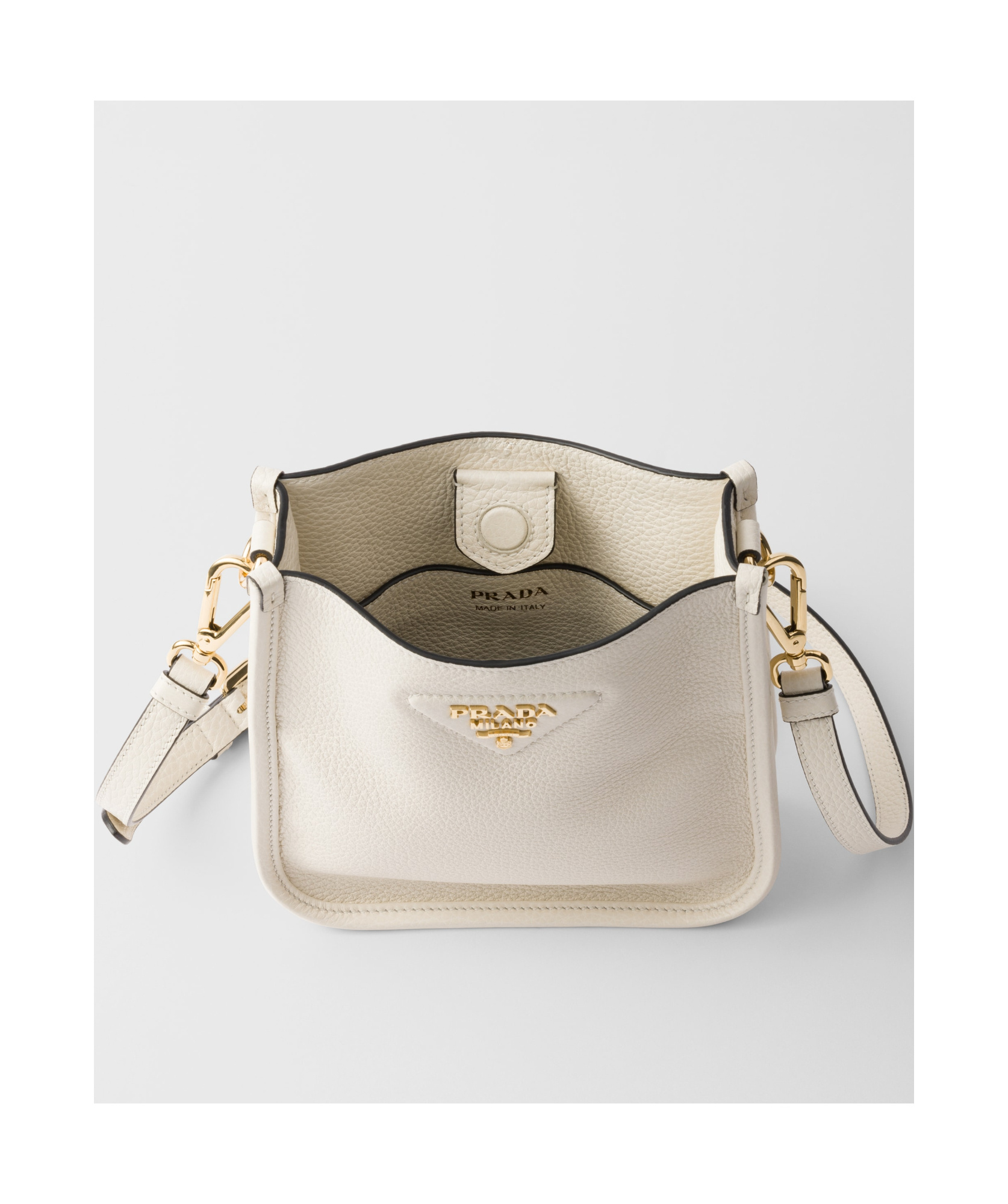 Prada Leather Mini Shoulder Bag In White