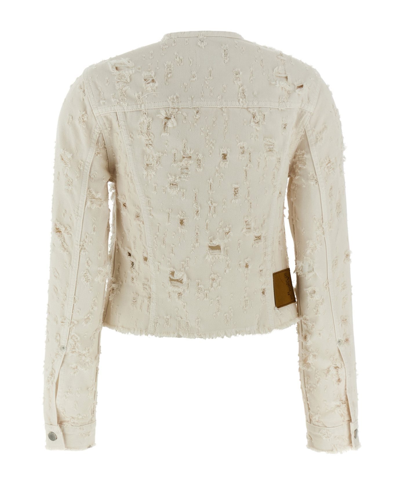 Haikure White Jacket With Rips In Nude