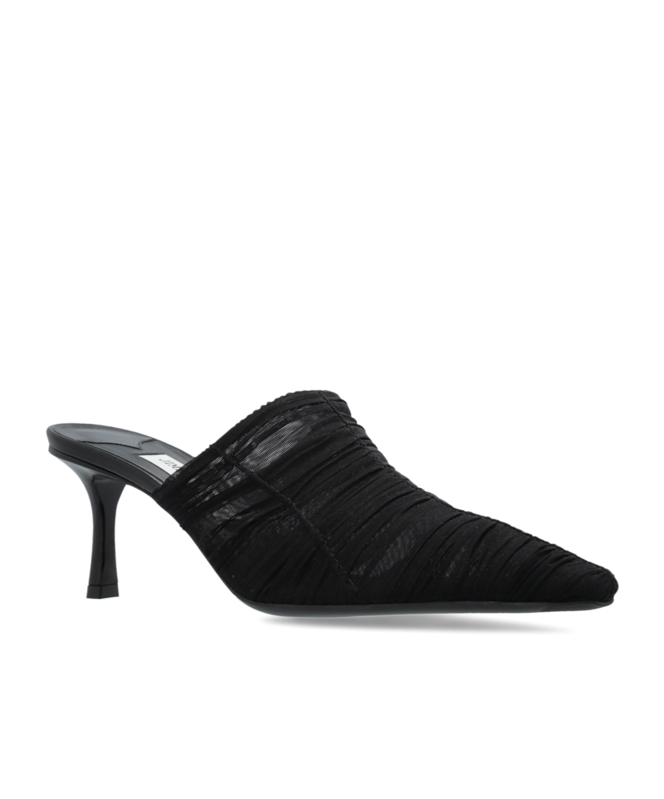 Jimmy Choo Draped Pointed Toe Stiletto Mules In Black