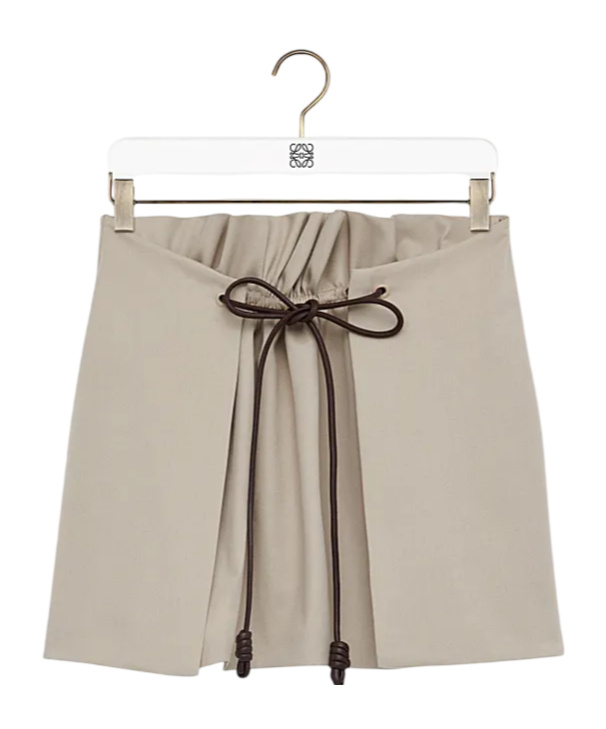 Loewe Tie-detail Mini Skirt In Neutral