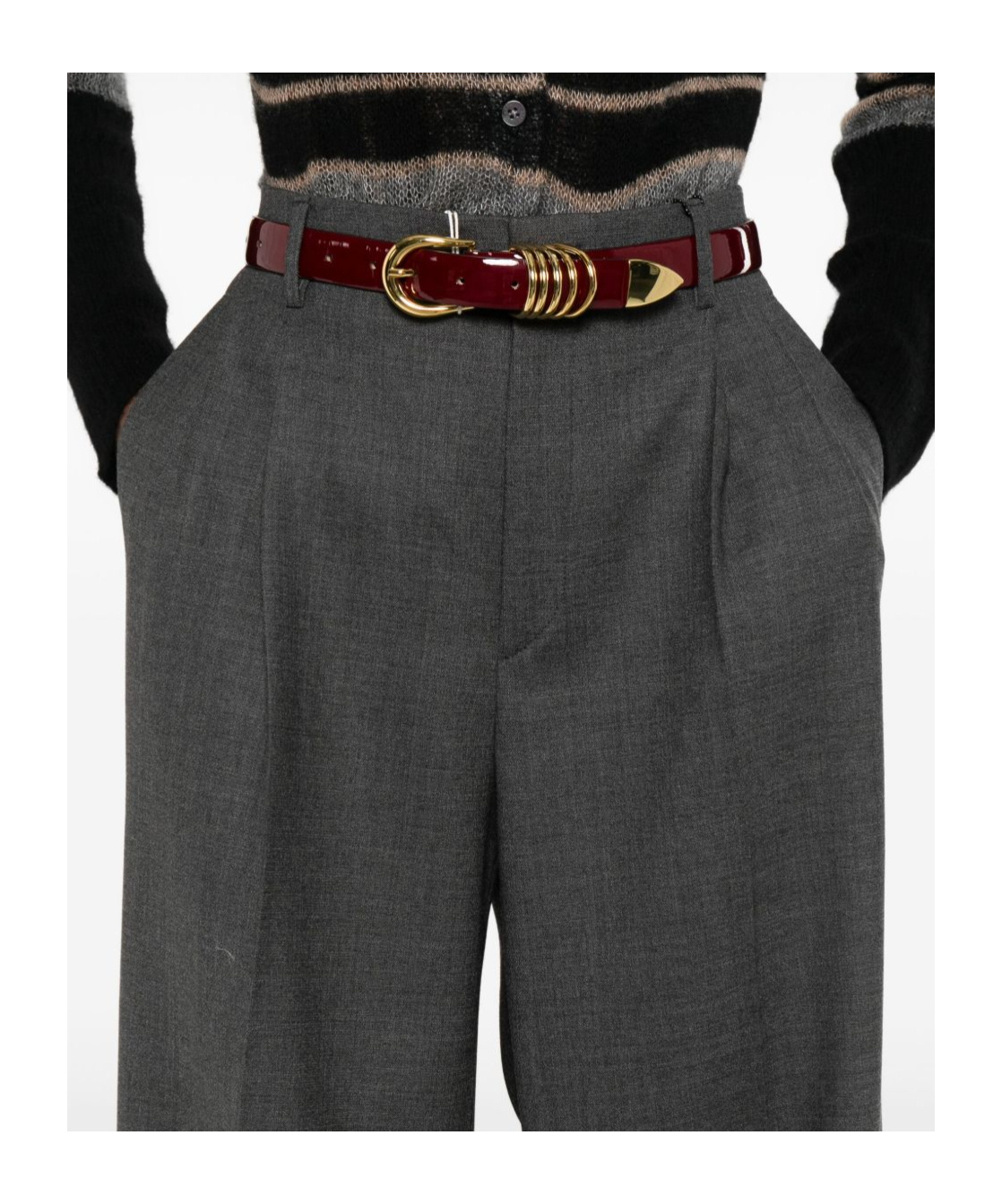 Tagliatore Casual Pants With Belt Loops In Gray