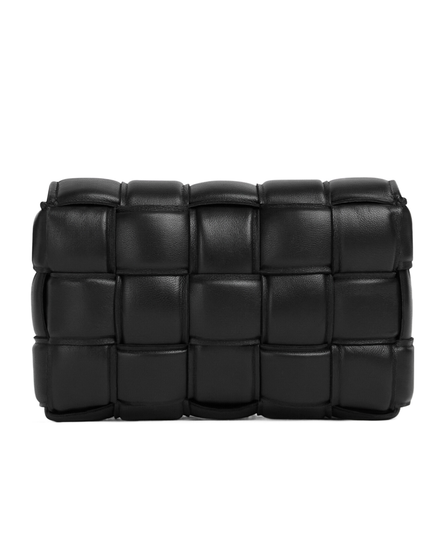 Bottega Veneta Small Padded Cassette Intrecciato Leather Crossbody Bag In Black